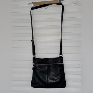 Margot large black crossbody  leather purse